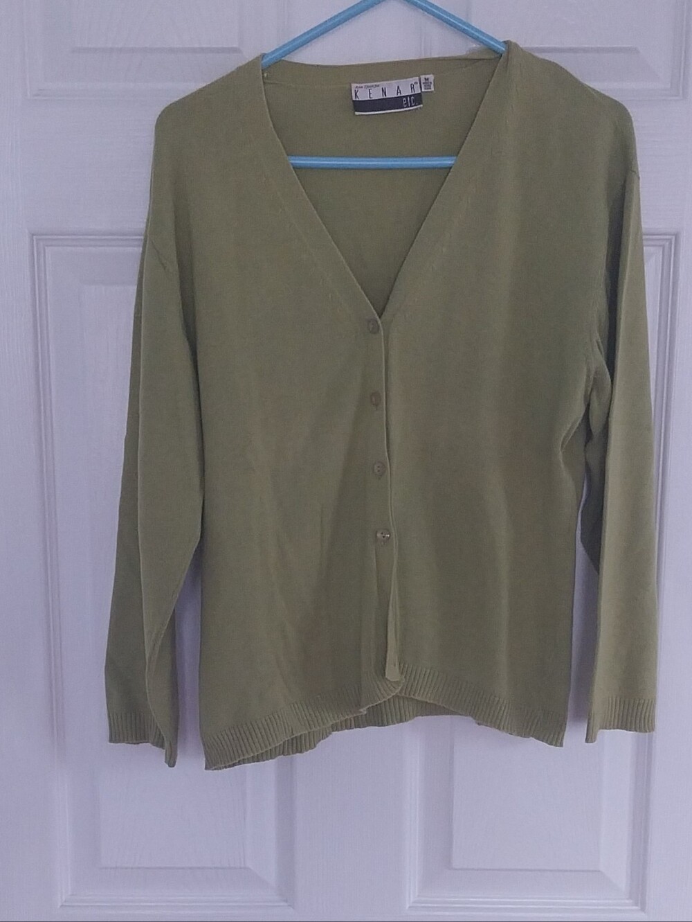 Kenar Olive Open-Front Lightweight Women's Cardigan